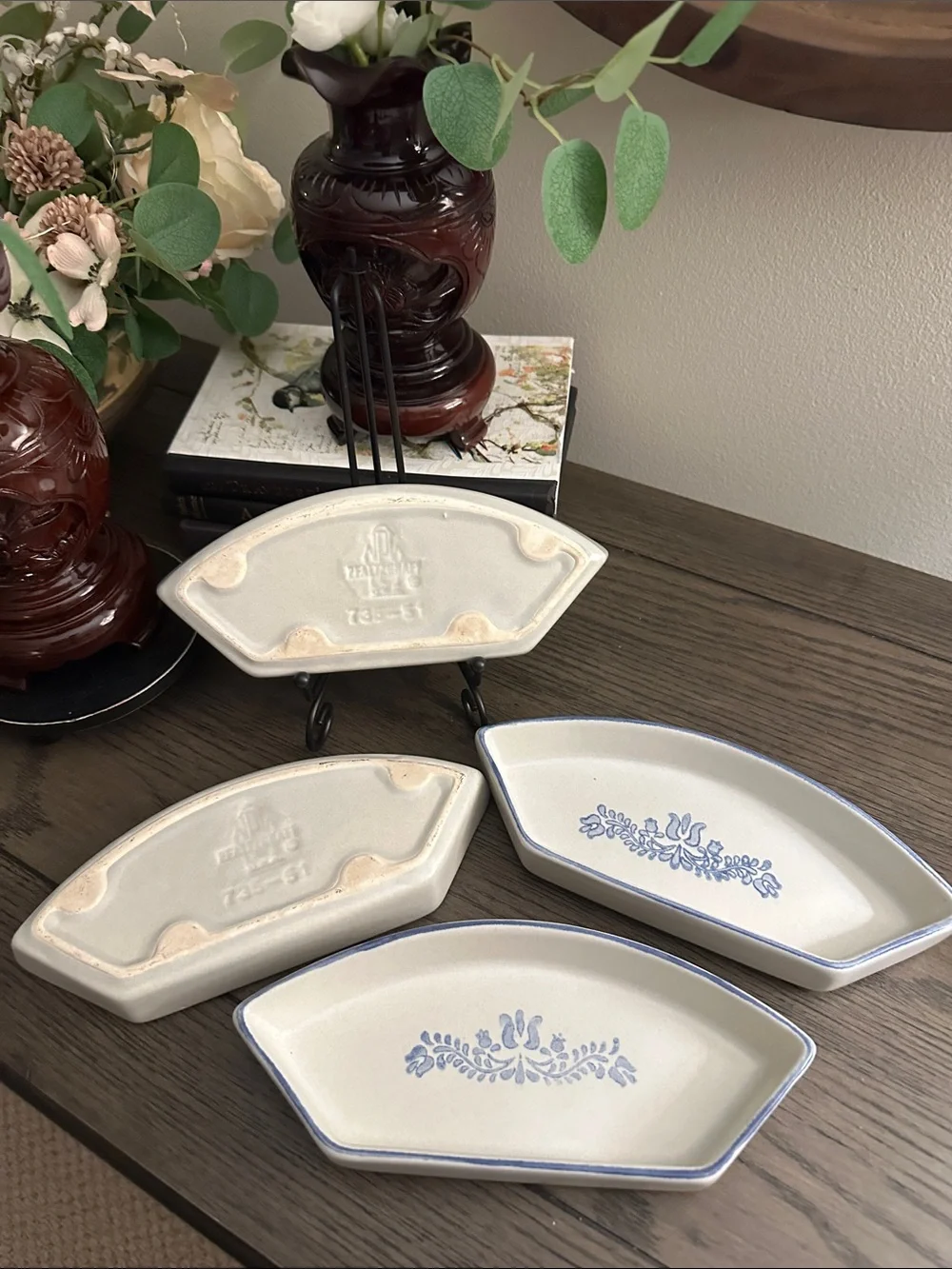 Vintage Pfaltzgraff Yorktowne Divided Relish Dish Inserts ~ Set of 4